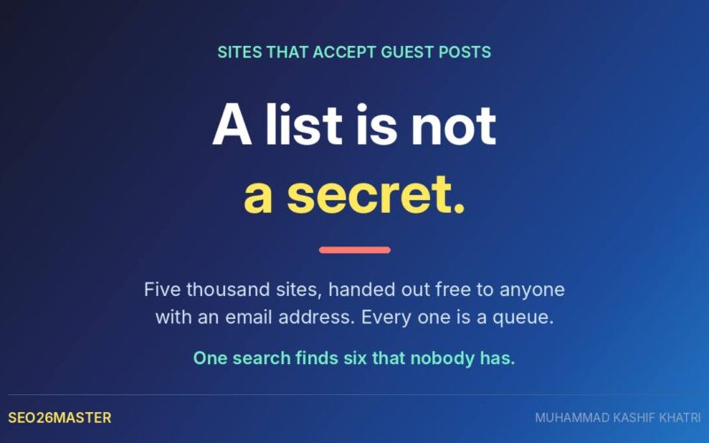 The words a list is not a secret, with the line five thousand sites handed out free to anyone with an email address